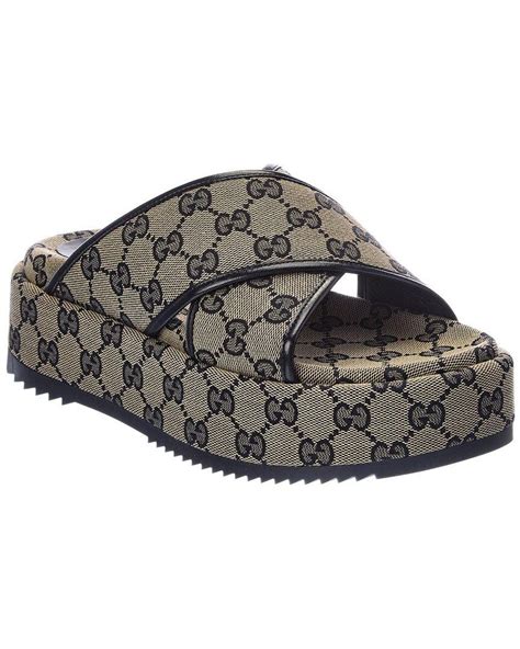 talon compensé gucci|gucci canvas platform sandals.